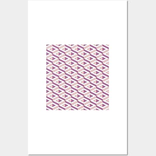 3D geometric pattern in rose quartz and bodacious colours Posters and Art